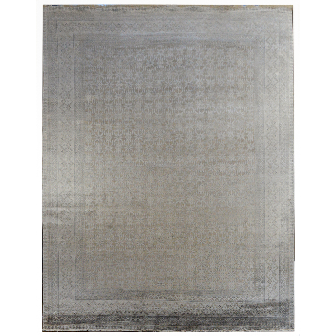 Silken Splendor – Rajwada Collection Indo-Oushak Area Rug – 11'8" x 15'0" ft.