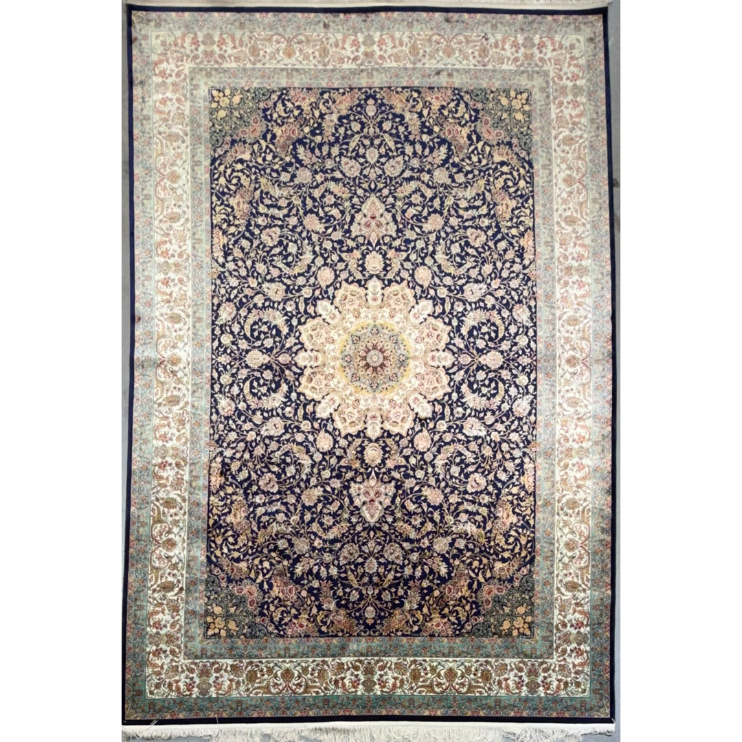 Midnight Majesty – Turkish Tabriz Area Rug – 6'7" x 9'6" ft.