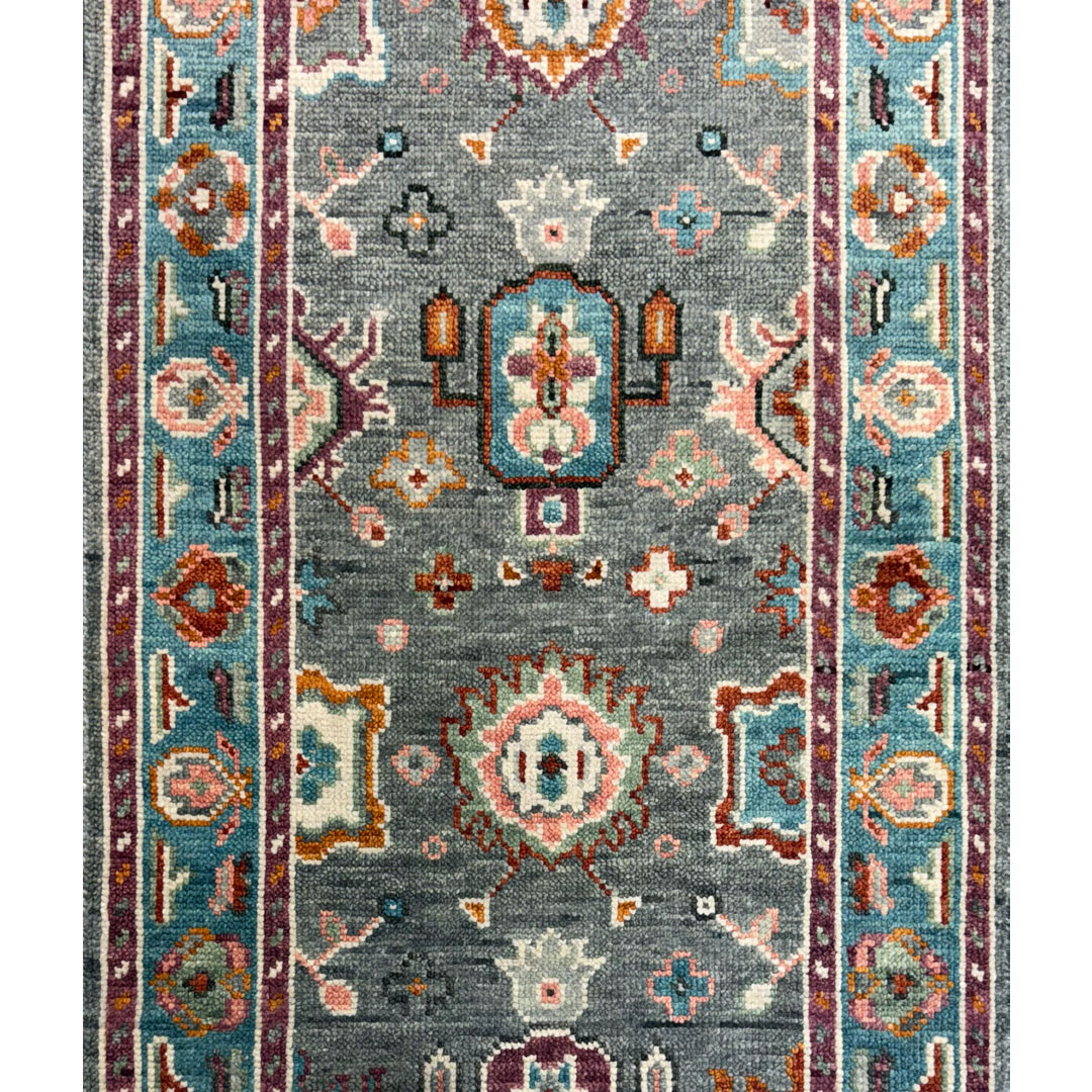Slate Symmetry – Transitional Popley Area Runner (PH-181R) – 2'6" x 11'0" ft.
