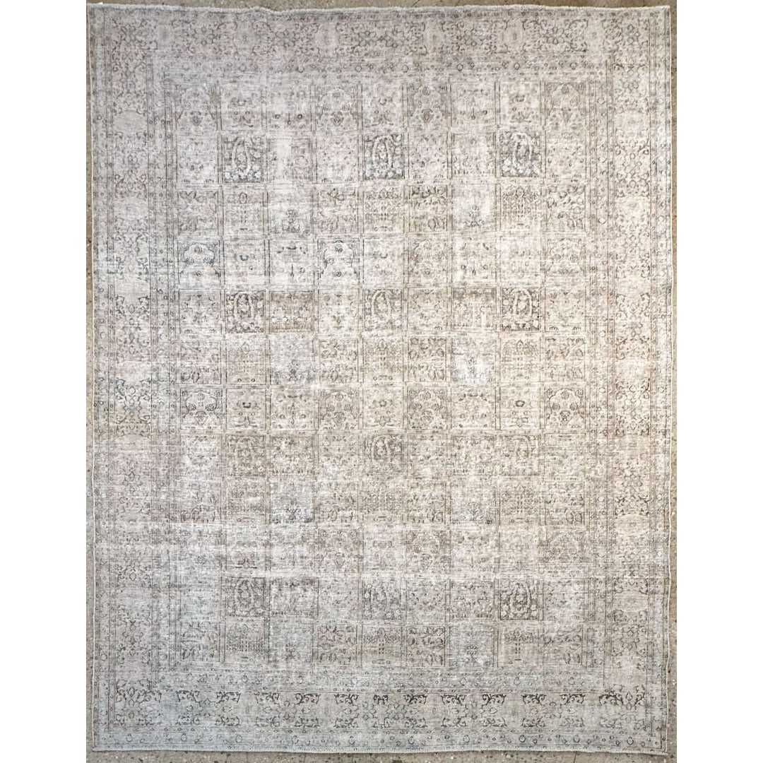 Timeless Tabriz – Vintage Distressed Persian Area Rug – 9'9" x 12'7" ft.