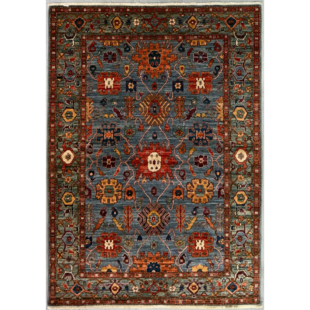 Vivid Vaziri – Fine Afghan Area Rug – 4'3" x 6' ft.