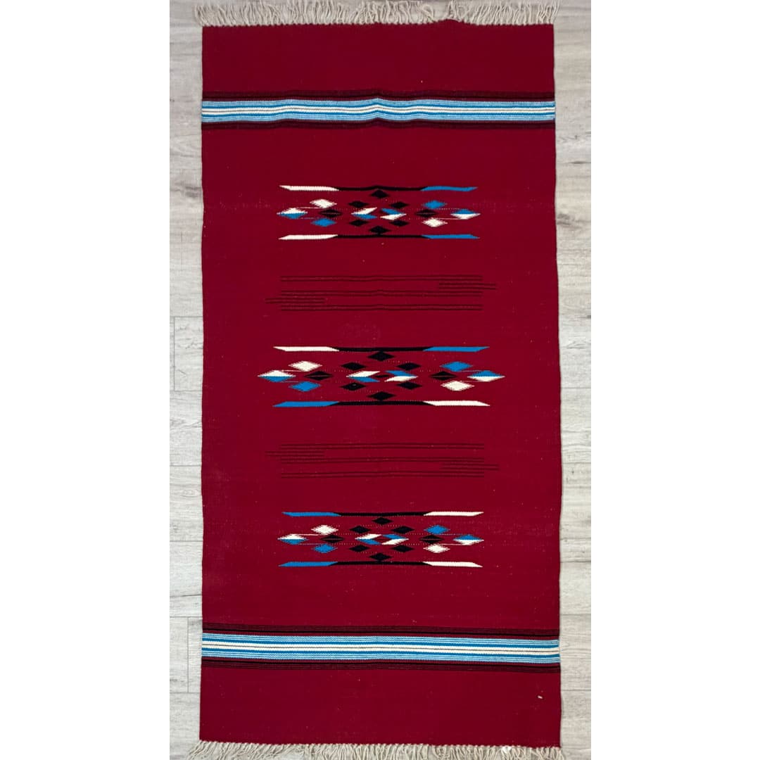 Vibrant Vintage – 1940s Native American Navajo Flat-Weave Runner – 2'10" x 5'8" ft.
