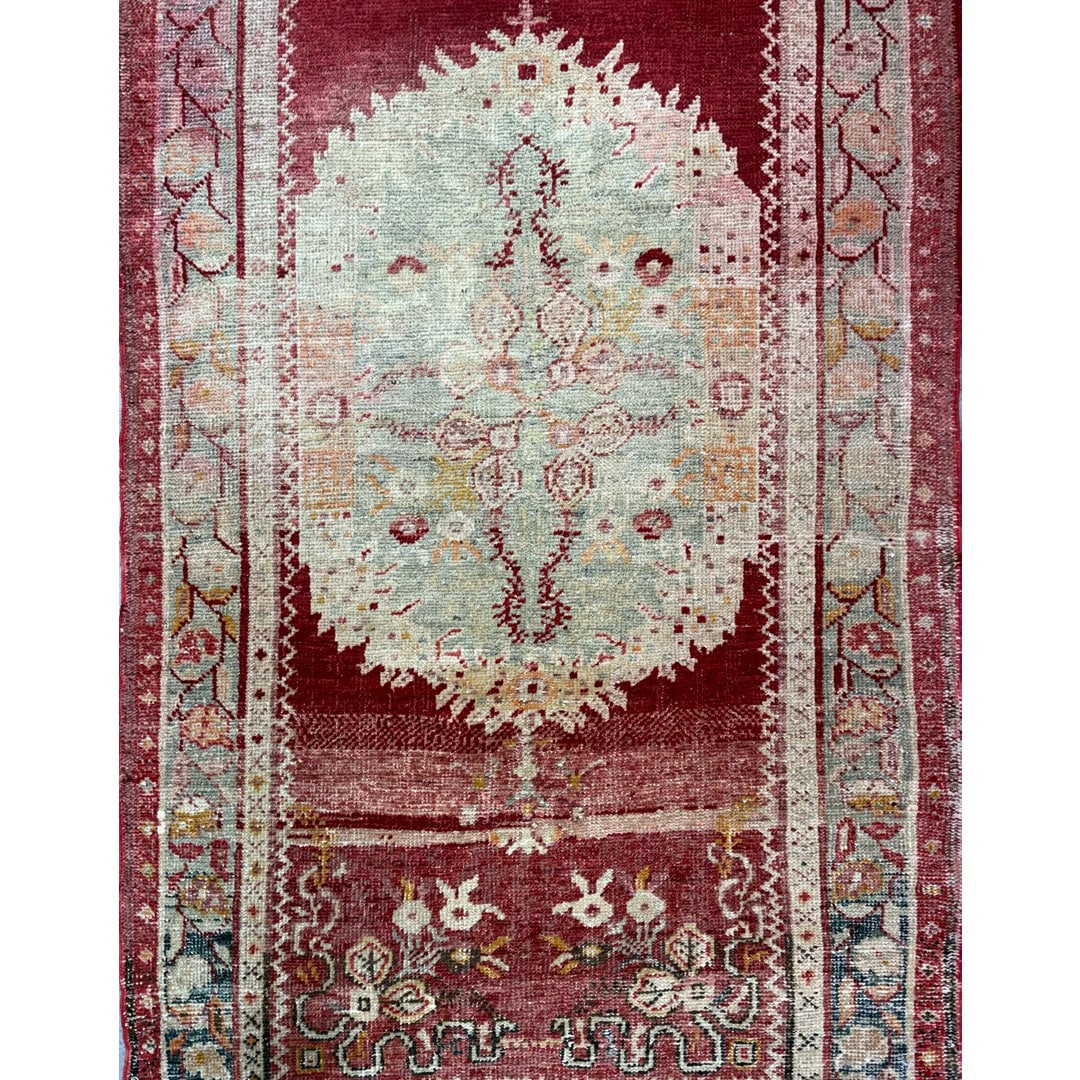 Classic Crimson – Vintage Turkish Oushak Runner – 3'3" x 14'6" ft.