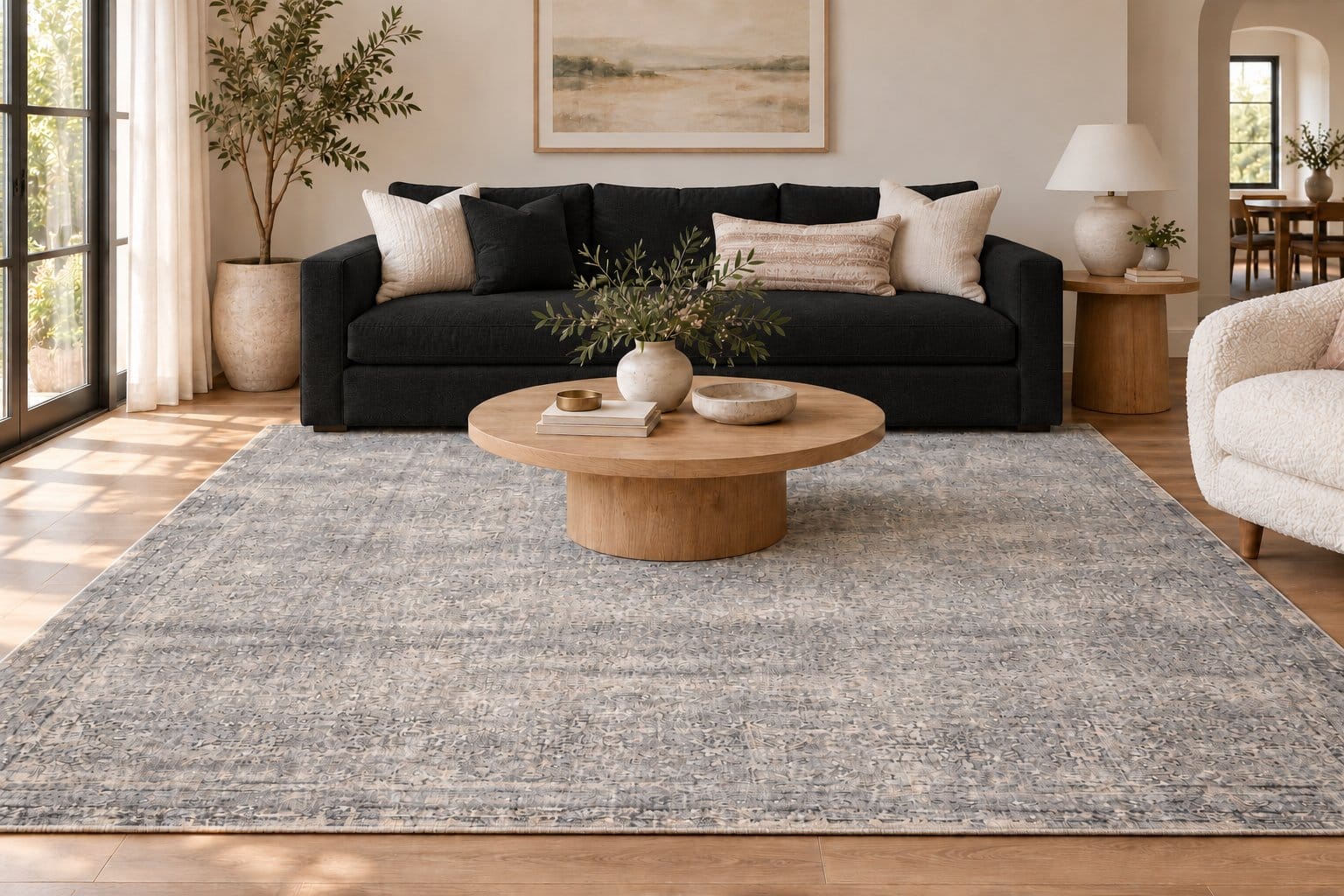 Black couch room styling concept 3
