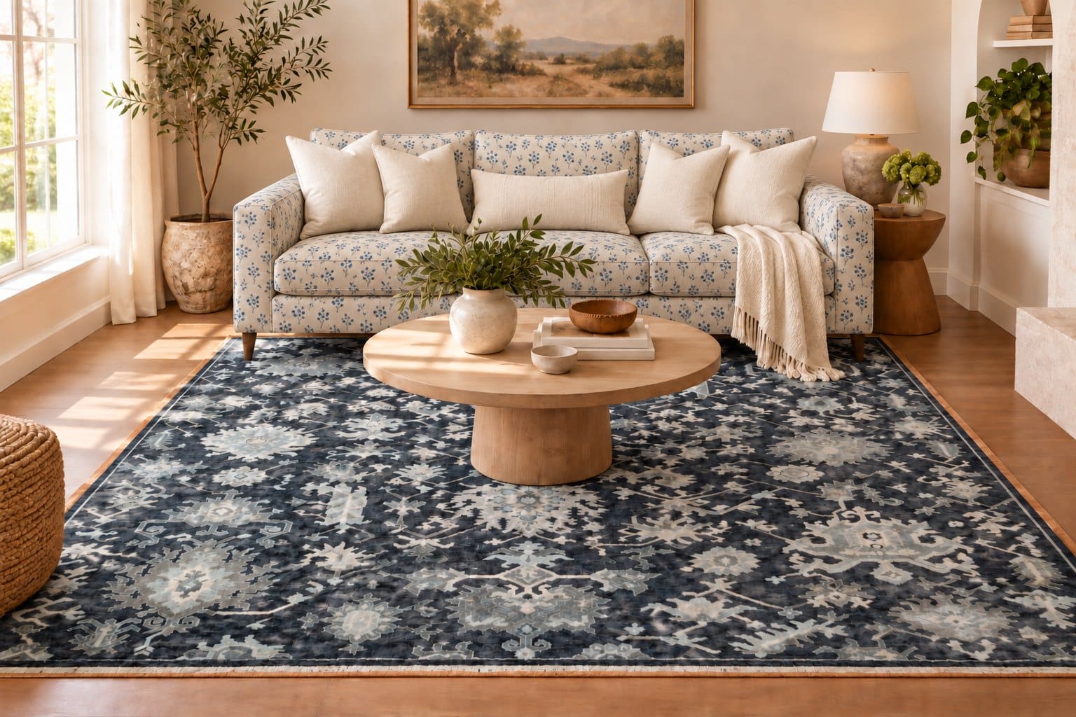 Patterned sofa room styling concept 6