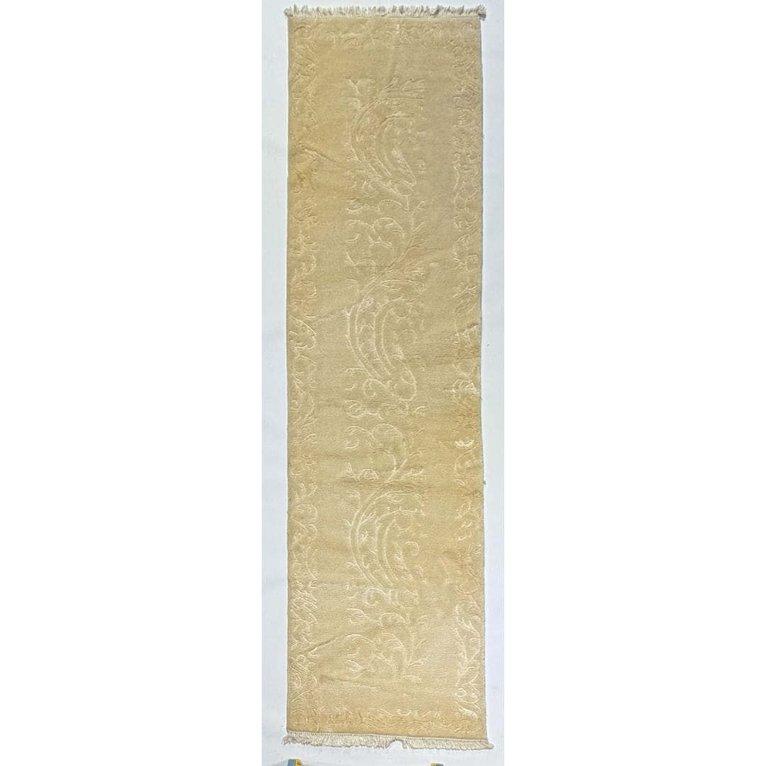 Tonal Tabriz – Modern Indo-Tabriz Floral Runner – 3'7'' x 9'6'' ft.