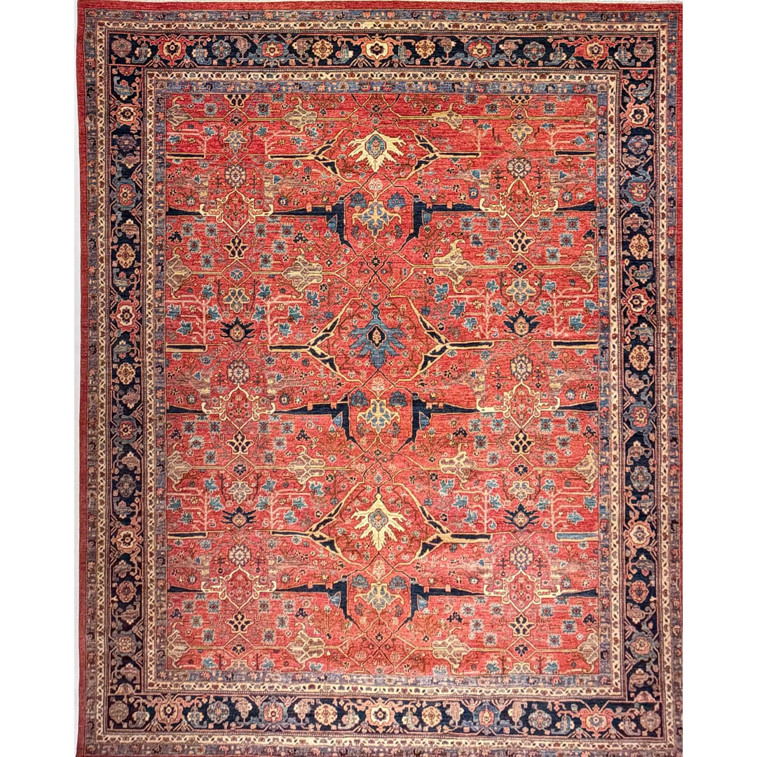 Amazing Afghan - Kurdish Garous Bijar Design Rug - Vaziri Collection - 11'6" x 14'7" ft.