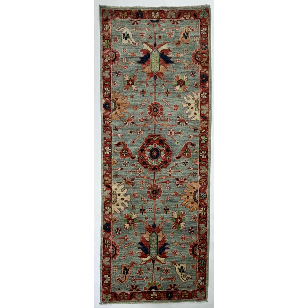 Aesthetic Afghan - Turkish Oushak Design Runner - Vaziri Collection - 2'4" x 6' ft.