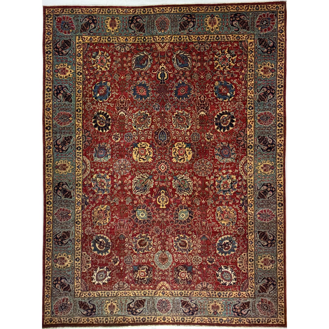 Amazing Afghan - Persian Tabriz Design Rug - Vaziri Collection -  9' x 11'9" ft.
