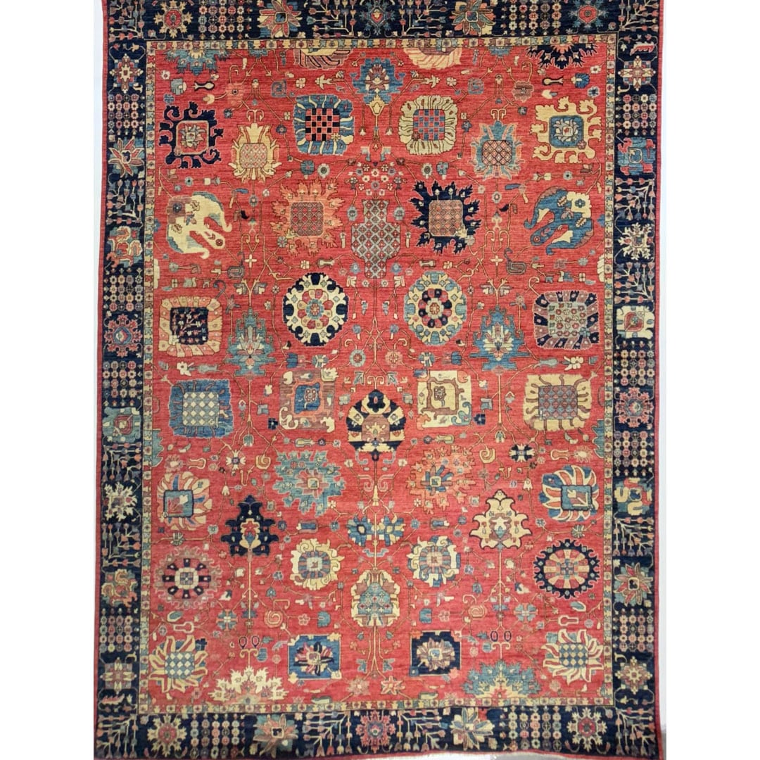 Admirable Afghan - Persian Tabriz Design Rug - Vaziri Collection - 9'10" x 13'6" ft.