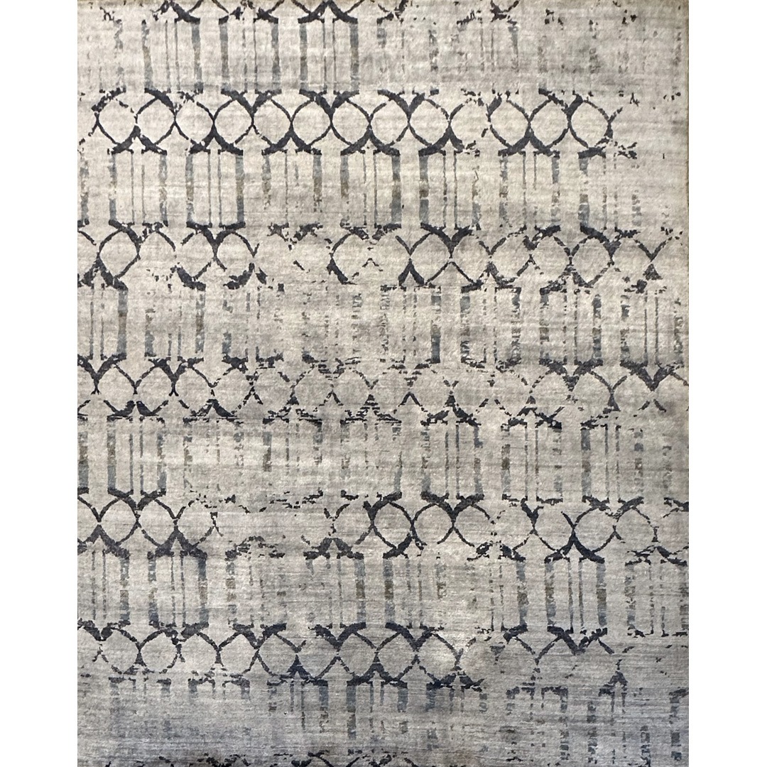 Lovely Lustrous geometric Silkette rug, full catalog view