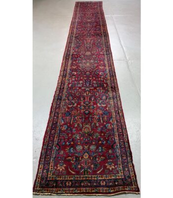 Youthful Yazd – 1920s Antique Persian Sarouk Runner – 2'6" x 15'5" ft.