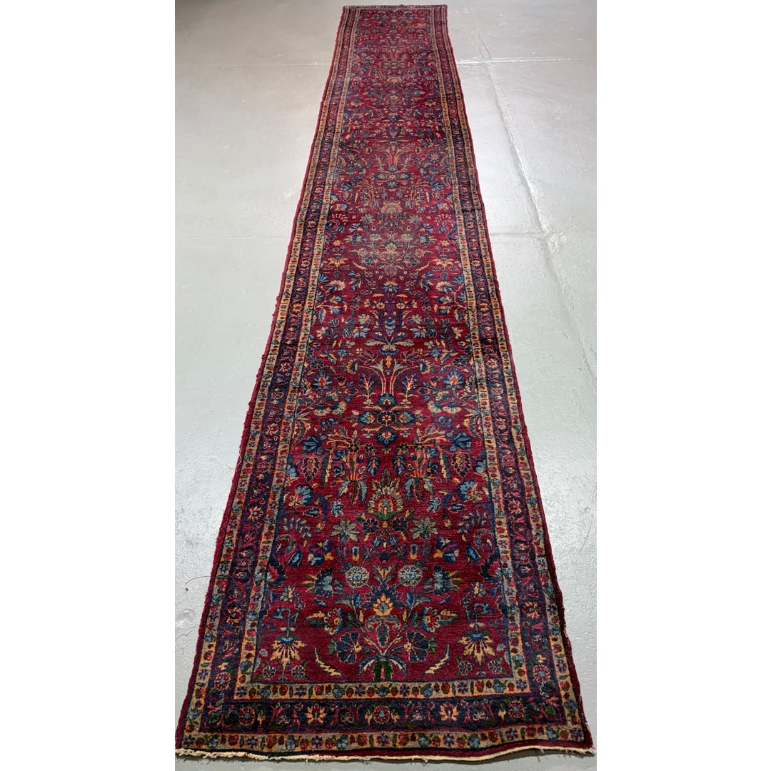 Youthful Yazd – 1920s Antique Persian Sarouk Runner – 2'6" x 15'5" ft.